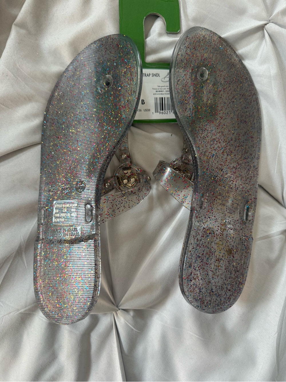 Kate Spade black Glitter Jelly Sandals - Multicolor Sparkle - Picture 3 of 3
